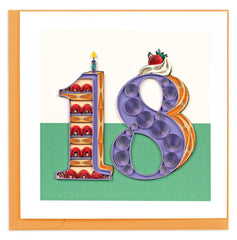 Quilled Birthday Milestone Greeting Card - 18