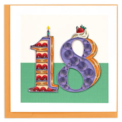 Quilled Birthday Milestone Greeting Card - 18