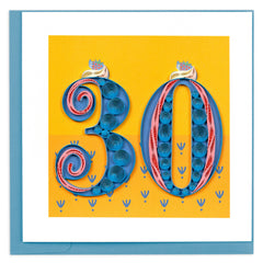 Quilled Birthday Milestone Greeting Card - 30
