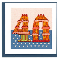 Quilled Birthday Milestone Greeting Card - 40
