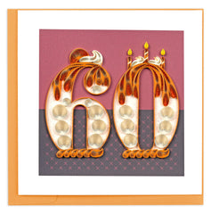 Quilled Birthday Milestone Greeting Card - 60