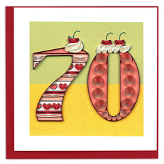 Quilled Birthday Milestone Greeting Card - 70