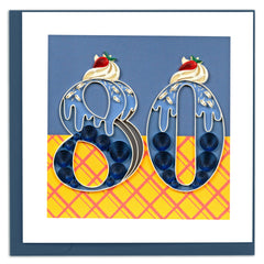 Quilled Birthday Milestone Greeting Card - 80
