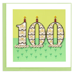 Quilled Birthday Milestone Greeting Card - 100