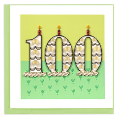 Quilled Birthday Milestone Greeting Card - 100