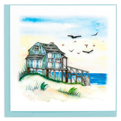 Quilled Beach House Greeting Card