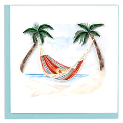 Quilled Beach Hammock Greeting Card