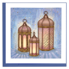 Quilled Oil Lamps Greeting Card