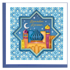 Quilled Ramadan Mosaic Skyine Greeting Card