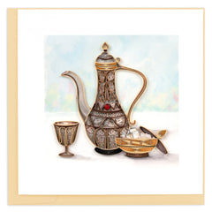 Quilled Arabian Tea Pot Greeting Card