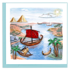Quilled The River Nile Greeting Card