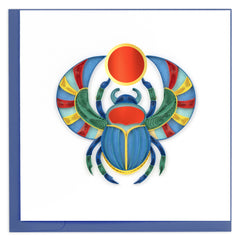 Quilled Egyptian Scarab Beetle Greeting Card