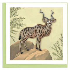 Quilled Greater Kudu Antelope Greeting Card
