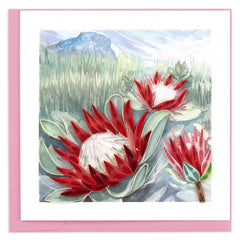 Quilled King Protea Greeting Card