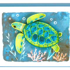 Quilled Sea Turtle Gift Enclosure Mini Card