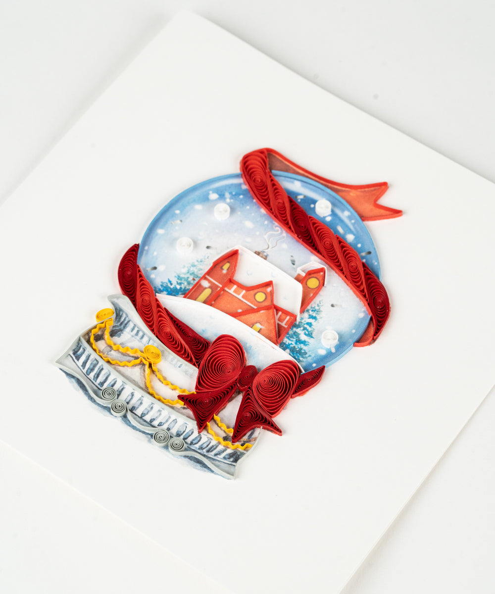 Handcrafted Snow Globe Christmas Card Quilling Card Quilling Card