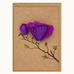 Purple Magnolia Sympathy Handmade Card