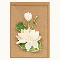 White Lotus Handmade Card
