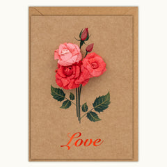 Love Red Roses Handmade Card