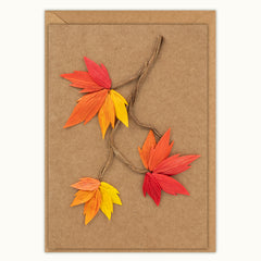 Handmade Autumn Leaves Greeting Card