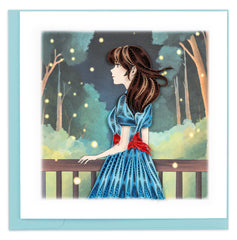 Quilled Anime Woman Greeting Card