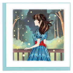 Quilled Anime Woman Greeting Card