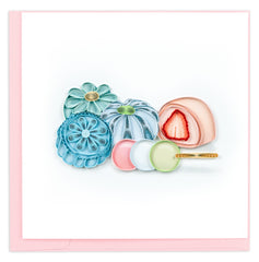 Quilled Japanese Desserts Greeting Card