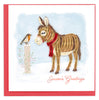 Quilled Winter Donkey & Friend Greeting Card