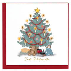 Quilled Vintage Christmas Tree (German) Greeting Card
