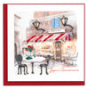 Quilled Bistro Anniversary (French) Greeting Card