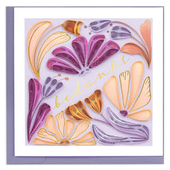 Quilled Bold Floral Thank You (Dutch) Greeting Card