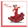 Quilled Flamenco Dancer Birthday Greeting Card