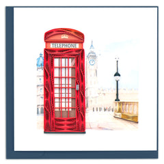 Quilled Telephone Booth Greeting Card