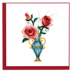 Quilled Victorian Rose Bouquet Greeting Card