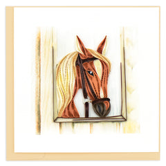 Quilled Horse in Stable Greeting Card