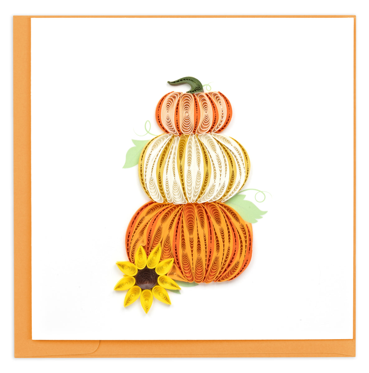 Handcrafted Stacked Pumpkins Greeting Card Quilling Card Quilling