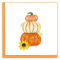 Quilled Stacked Pumpkins Greeting Card