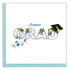 Quilled Congrats Grad Swirl Greeting Card