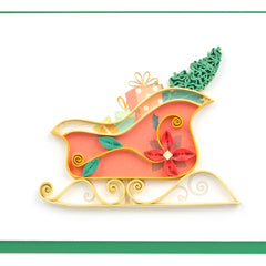 Quilled Christmas Sleigh Gift Enclosure Mini Card