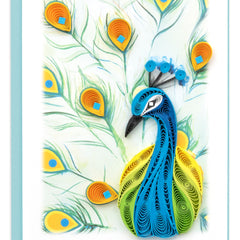 Quilled Peacock Gift Enclosure Mini Card