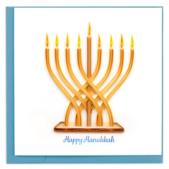 Quilled Modern Menorah Hanukkah Card
