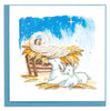 Quilled Baby Jesus in Manger Christmas Card