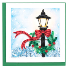Quilled Holiday Lamp Post Greeting Card