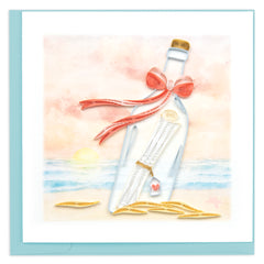 Quilled Message in a Bottle Greeting Card