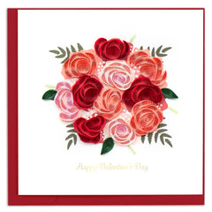 Quilled Valentine's Day Bouquet Greeting Card