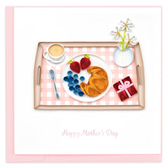 Quilled Mother's Day Breakfast in Bed Greeting Card