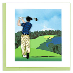 Quilled Golfer Greeting Card