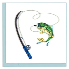 Quilled Gone Fishing Greeting Card