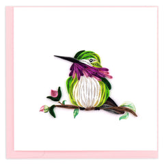 Quilled Calliope Hummingbird Greeting Card