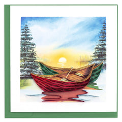 Quilled River Canoes Greeting Card